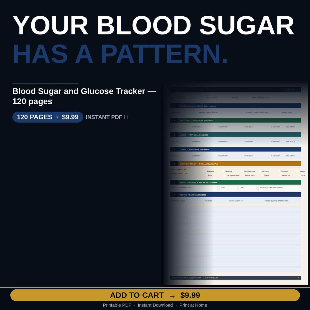 Blood Sugar Tracker Printable | Diabetes Log Book | Glucose Journal ...