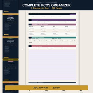 PCOS Kompletter Organizer Printable 240 Seiten | 5 Notizbücher | python Fruchtbarkeit Ernährung PDF