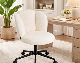 Sherpa Swivel Desk Chair Modern Vanity Office Chair