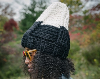 The Tepee Hat/Chunky Winter Oversized Hat/Big Crochet Hat/Crochet Ski Hat/Handmade Chunky Yarn Hat/Oversized Crochet Beanie/Ready to Ship