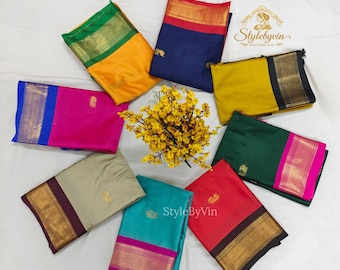 New Cotton Soft Silk Saree for women, Wedding Pattu silk sarees with blouse Stitch