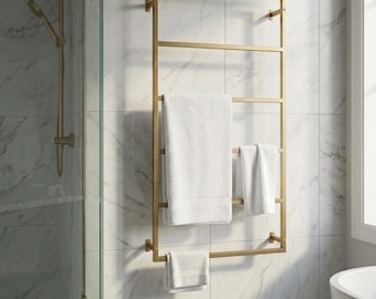 Escalera de baño moderna de pared / Toallero minimalista de estilo industrial / Accesorios de baño estilo spa