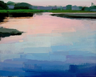 Archival 11" x 14" Giclee Print / Louis Bay, Cape Cod - No. 1 Acrylic Painting Realism Abstraction Warm Landscape Sunset