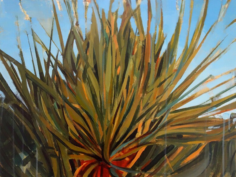 Wüste Palme Nr.192 gerahmt Acryl Malerei Realismus | Etsy