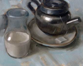 Archival 8" x 8" Giclee Print / "Black Tea and Milk (no.78)"