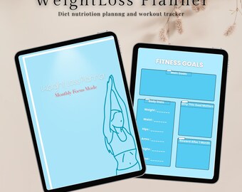 Weight Loss Planner Workout Tracker Diet Tracker Meal Tracker Fitness Planner Workout Planner Printable Planner Weight Loss Journal