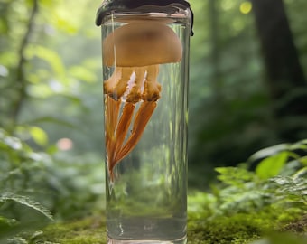 Medusa Rocket Red Moon in versione bagnata, cilindro di vetro alto per decorazioni marine.