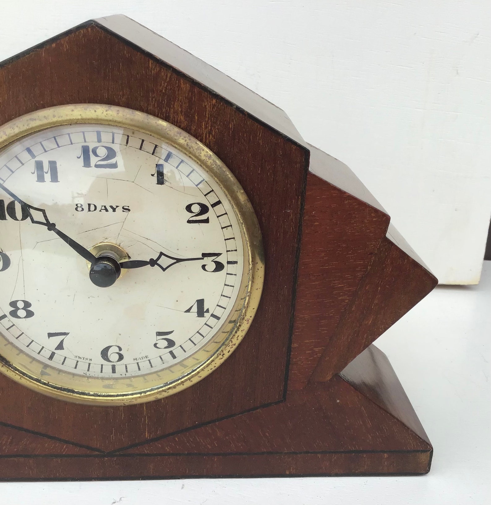 Vintage Wooden Clock Case Mantel Shelf 1930's Etsy UK