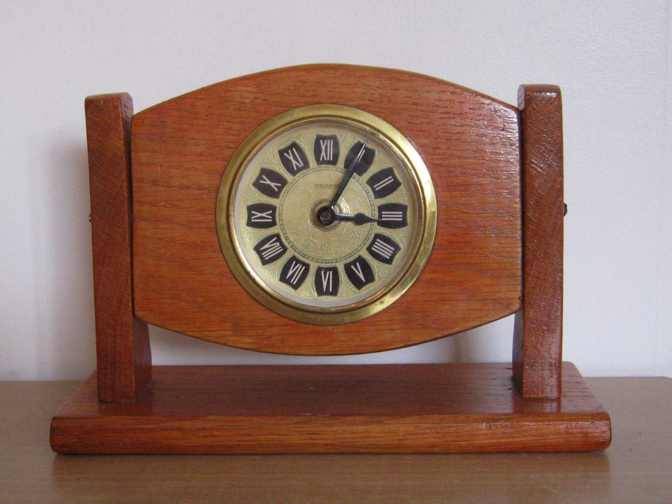 Vintage Mercedes Clock Wooden Battery Clock Mantel Shelf | Etsy