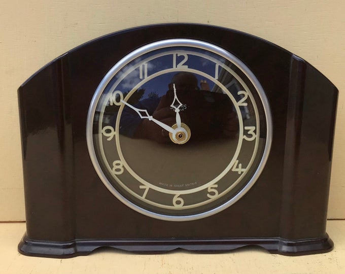 Smiths Bakelite Clock Mantel Shelf Brown Recycled Clock Etsy