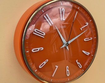 Metamec Orange Wall Clock - Recycled Kitchen Clock