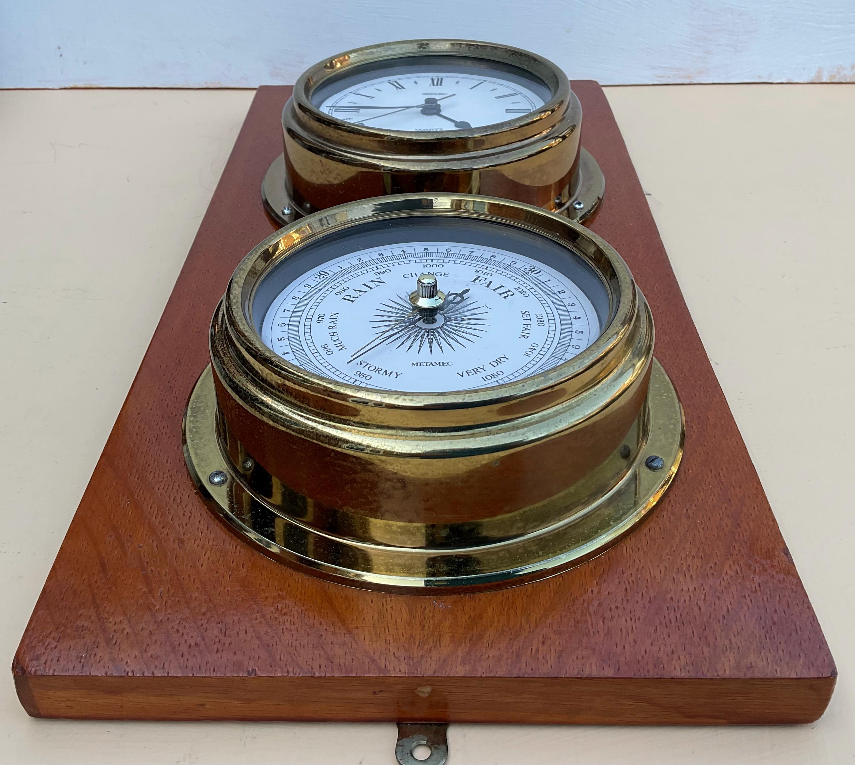 Metamec Nautical Barometer and Clock - Vintage Barometer and Clock ...