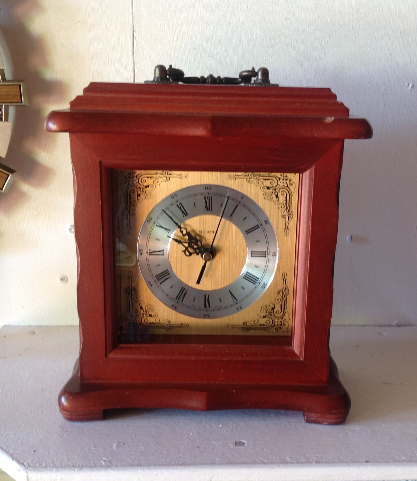 Metamec Vintage Mantel Shelf Clock Wooden Square Clock Etsy