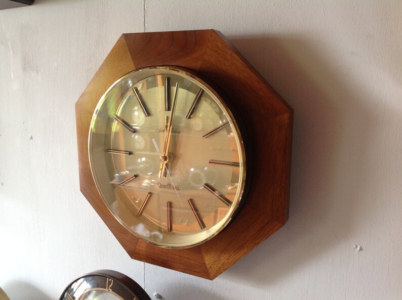 Seth Thomas Vintage Clock Octagon Wall Battery Clock Etsy