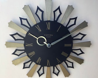 Starburst Wall Clock - Vintage Wall Clock - Estyma Battery Wall Clock