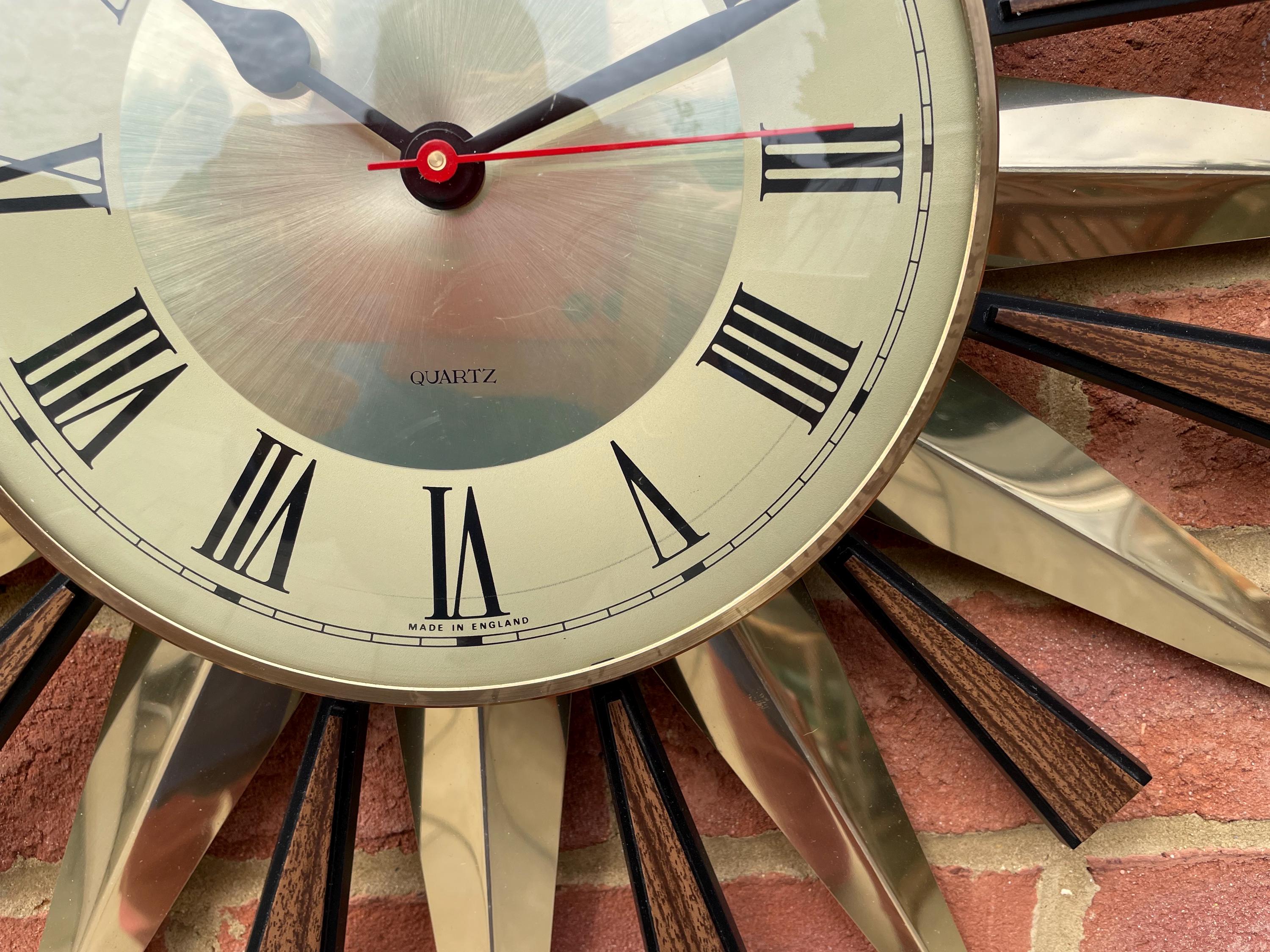 Sun Ray Clock Metamec Starburst Clock (208) - Vintage Sunray Clock - Etsy