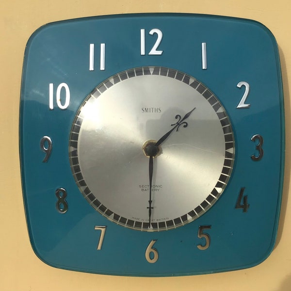 Blue Wall Clock Etsy