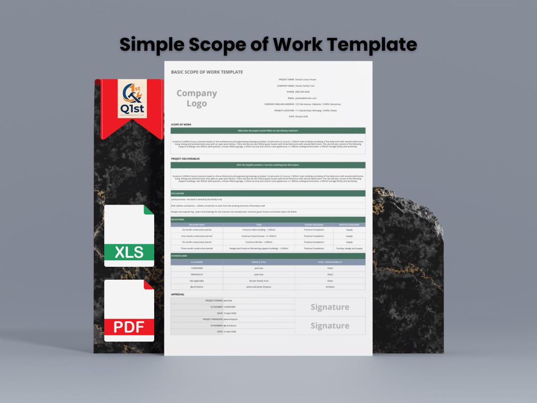 Simple Scope of Work Template - Etsy UK