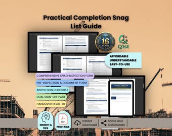 Practical Completion Snag List Guide — Printable Building Handover Checklist