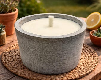 Betonfeuerkerze , Wachsfresserkerze, Tischfeuer, Kerze, Dauerfreuer, Schmelzlicht