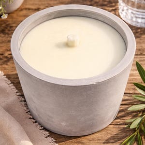 Betonfeuerkerze , Wachsfresserkerze, Tischfeuer, Kerze, Dauerfreuer, Schmelzlicht