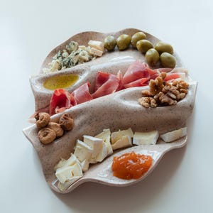 Handmade Ceramic Platter Organic Serving Dish charcuterie Board