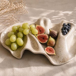 Handmade Ceramic Platter Organic Serving Dish charcuterie Board