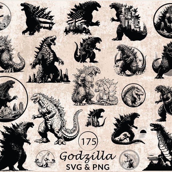 Godzilla Silhouette - Etsy