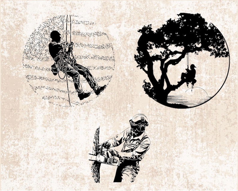 Arborist Silhouette SVG PNG, Tree Cutter Clipart for Cricut Tree ...