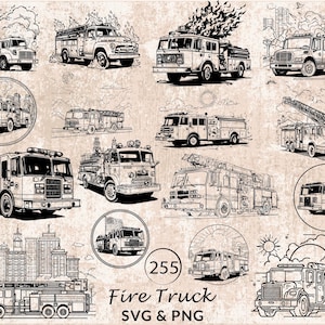 Feuerwehrauto Silhouette SVG PNG, Feuerwehrauto Clipart für Cricut Notfallfahrzeug Vektor