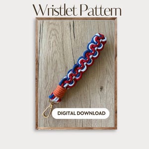 The Netherlands Macrame Wristlet Pattern | Beginner Friendly Keychain Tutorial (PDF) Wave Knot Wristlet