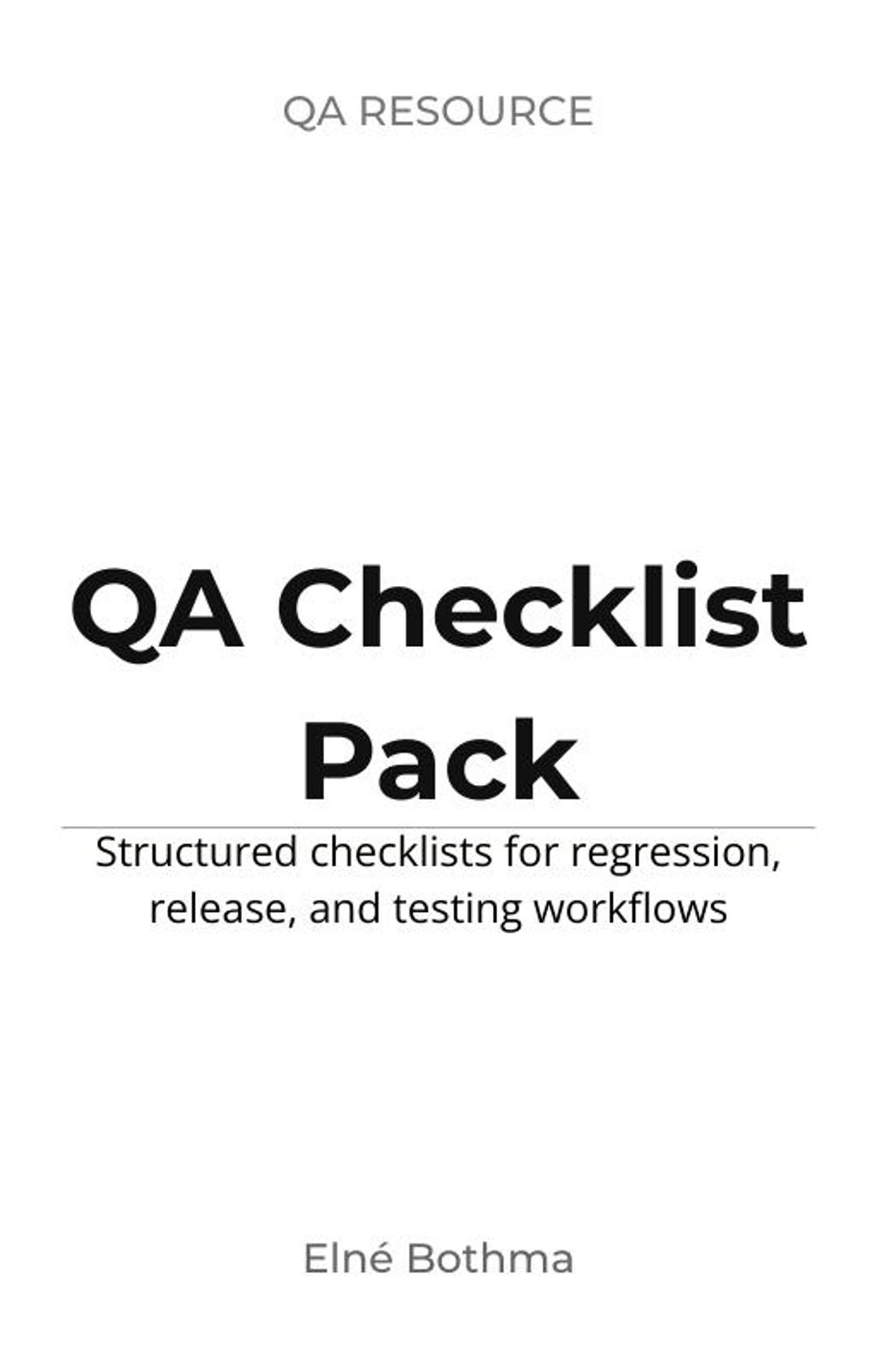 QA Starter Toolkit | Bug Report, Test Case & QA Checklist Templates ...
