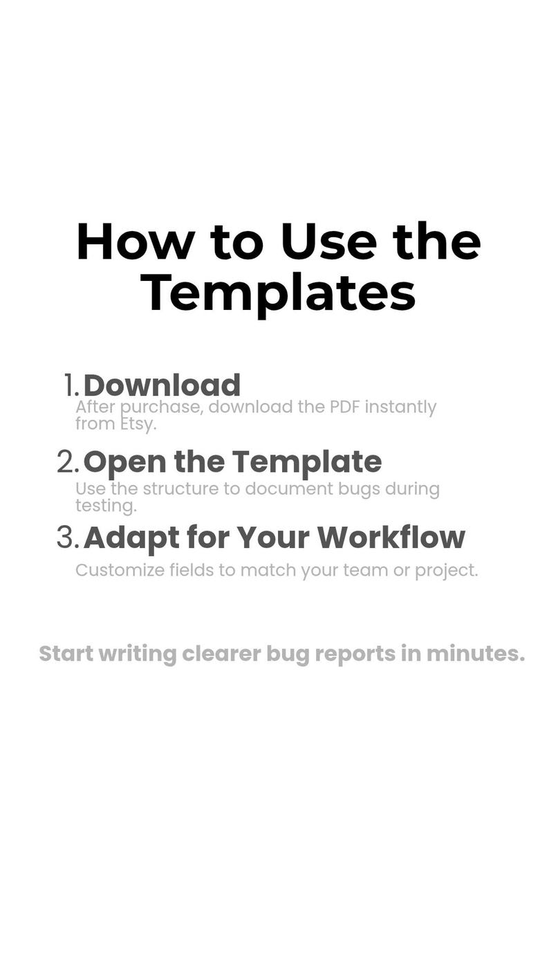 Bug Report Template Pack for Software Testers (digital Download) - Etsy