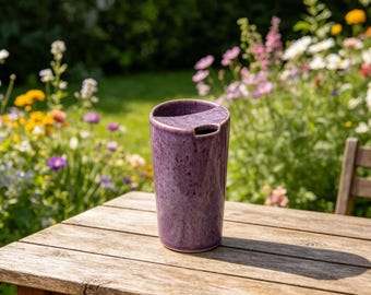 Reisebecher, vollständig handgefertigter Keramik-Kaffeebecher, Keramik zum Mitnehmen, Geburtstags- und Weihnachtsgeschenk für Sie
