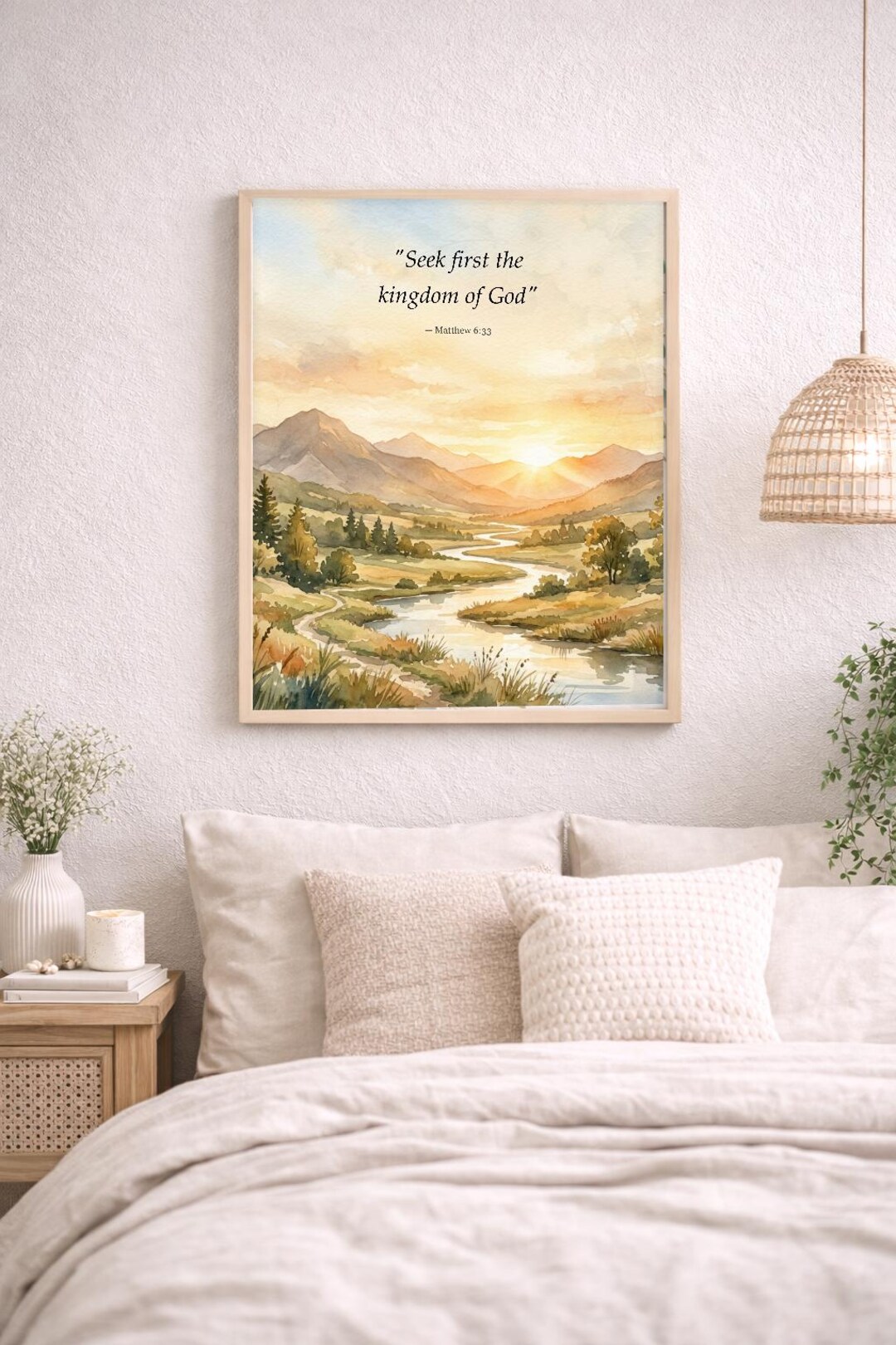 Matthew 6:33 Bible Verse Wall Art Printable | Landscape Scripture ...