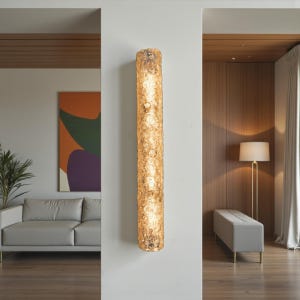 Vintage Hillebrand 60cm bubble light bar wall light | mid century modern ice glass sconce | 1960s german design | vertical/horizontal