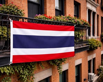 Bandera de Tailandia de 150 x 90 cm (3 x 5 pies) / Bandera tailandesa para exteriores e interiores / Bandera grande