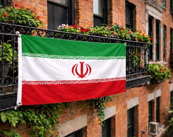 Iran Flag 3x5 ft (150x90 cm) Outdoor Flag with 2 Metal Grommets – Iran National Banner