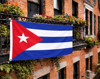 Bandera de Cuba de 150 x 90 cm (3 x 5 pies) / Bandera cubana para exteriores e interiores / Bandera grande