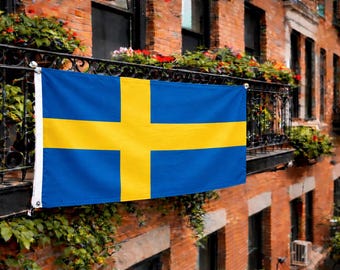 Sweden Flag 3x5 ft (150x90 cm) | Swedish Flag Outdoor Indoor | Large Flag Banner