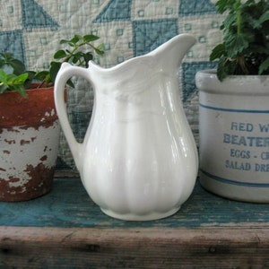 Medium Size Antique White Ironstone Wheat Pitcher Royal Staffordshire Wilkinson England