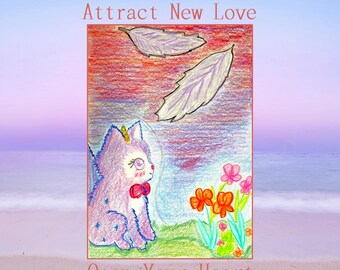 Original Love Manifestation Art, Attract New Love, Soulmate Drawing, Heart Chakra Opening