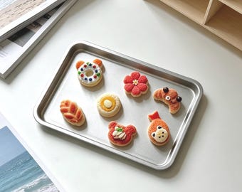 Juego de 7 imanes de comida: Mini pasteles caseros, panadería y postres, adorables imanes de pizarra blanca, imanes de comida realistas para la nevera y la decoración de la cocina.