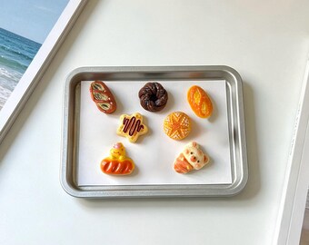7pc Mini Bakery Magnet Set: Realistic Bread Fridge Magnets, Kitchen Organisation, Magnetic Memo Holder, Kawaii Gift For Food Lover