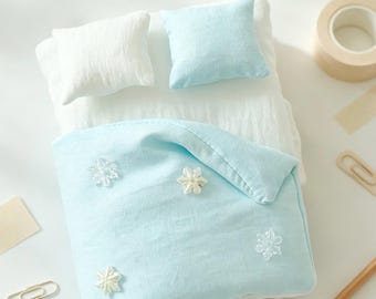 Blue Padded Journal Cover: Bedding A5 A6 Notebook Sleeve, Puffy Bed Book Jacket, Ultra-Soft Travelers Journal Cover, Back To School Gift