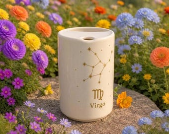 Taza del zodíaco con tapa, taza de café con constelación, regalo de astrología, taza del horóscopo, regalo de cumpleaños según el signo zodiacal, taza de cerámica minimalista