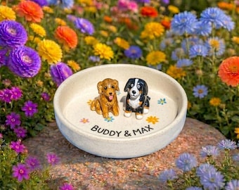 Plato personalizado para joyas de mascotas/Plato de cerámica para perros/Plato personalizado para anillos de perros y gatos/Plato para baratijas para mamás de perros/Regalo para amantes de las mascotas/Regalo por la pérdida de una mascota