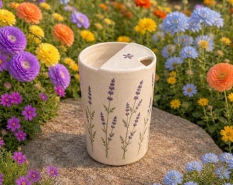 Taza de viaje pintada a mano, vaso de café de cerámica hecho a mano, taza de cerámica para llevar, regalo de cumpleaños y de Navidad para ella.