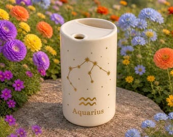 Taza del zodíaco con tapa, taza de café con constelación, regalo de astrología, taza del horóscopo, regalo de cumpleaños según el signo zodiacal, taza de cerámica minimalista