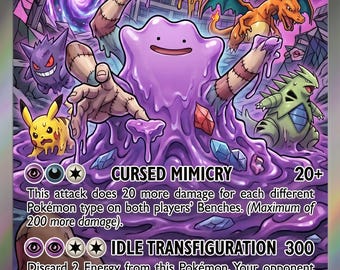 Tarjeta coleccionable de anime personalizada - Fusión de Mahito x Ditto, Arte de Transfiguración en reposo (Holográfica)